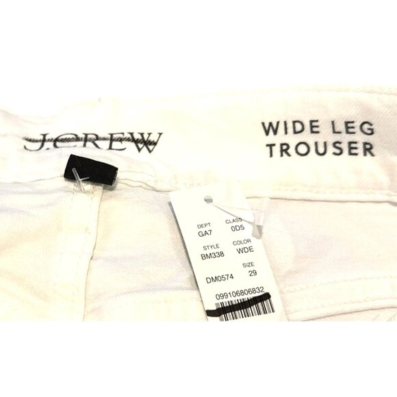 J. Crew Women's Five Pocket Wide Leg Trouser White Size 29 NWT - Picture 5 of 6